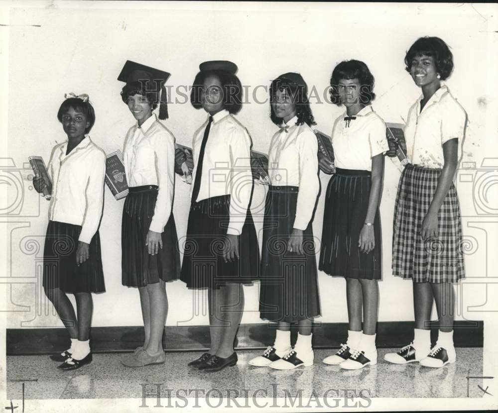 1967 Press Photo Student Uniforms during 100 years' of St. Mary's Academy