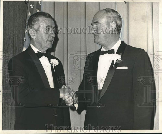 1966 Press Photo General James F. Collins and Clarence Scheps at Roosevelt Hotel