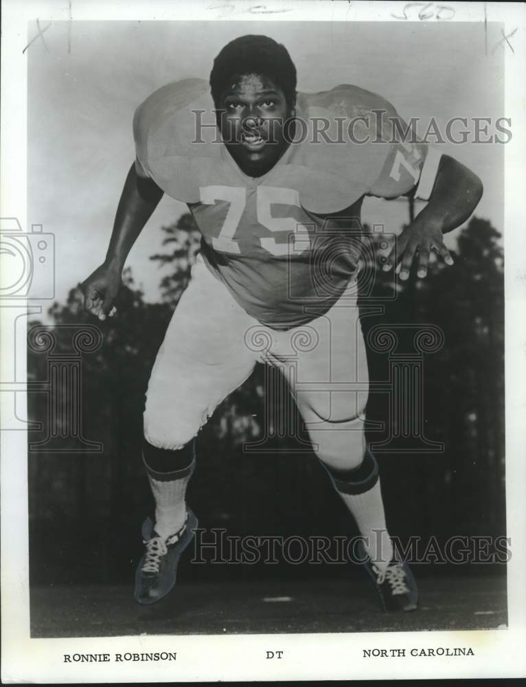 1973 Press Photo North Carolina football player Ronnie Robinson, defense tackle- Historic Images