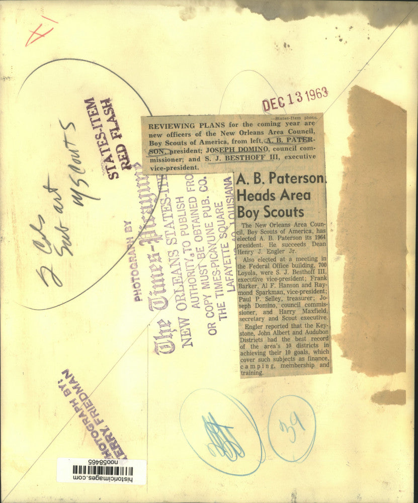 1963 Press Photo New officers of Boy Scouts of America, New Orleans Area Council