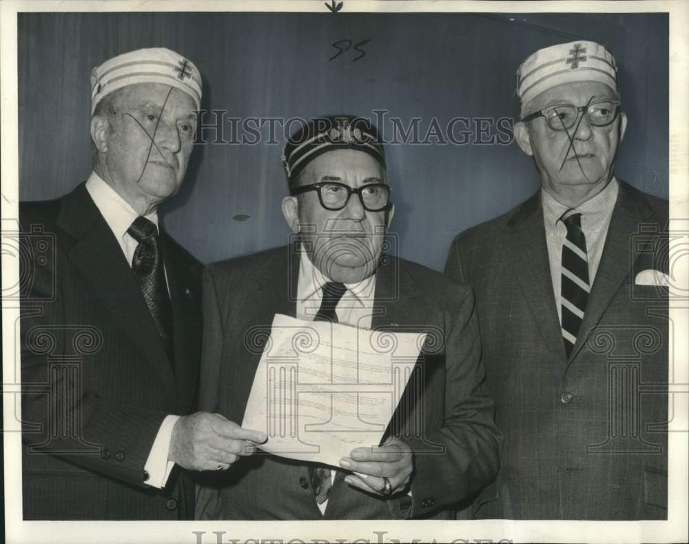 1973 Press Photo Freemasons Lodge Ceremony at the Scottish Rite Temple