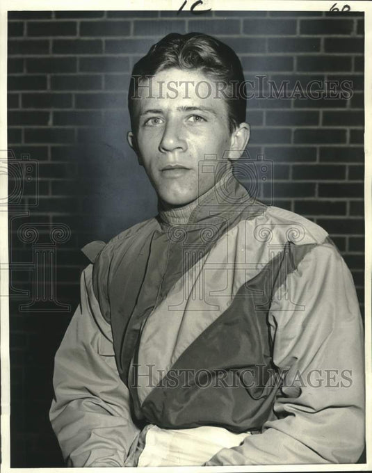 1968 Press Photo Jockey Mike McDowell is leading "Bug" Boy at Fair Grounds- Historic Images