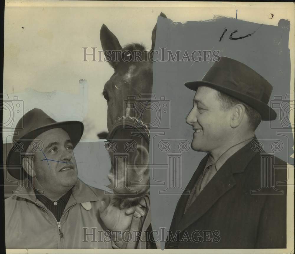 1967 Press Photo Horse Trainer Lloyd Mistrot with Horse, &quot;Impressed&quot; - noo61321- Historic Images