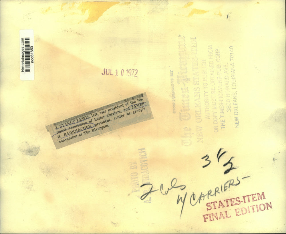 1972 Press Photo National Association of Letter Carriers Convention Attendees