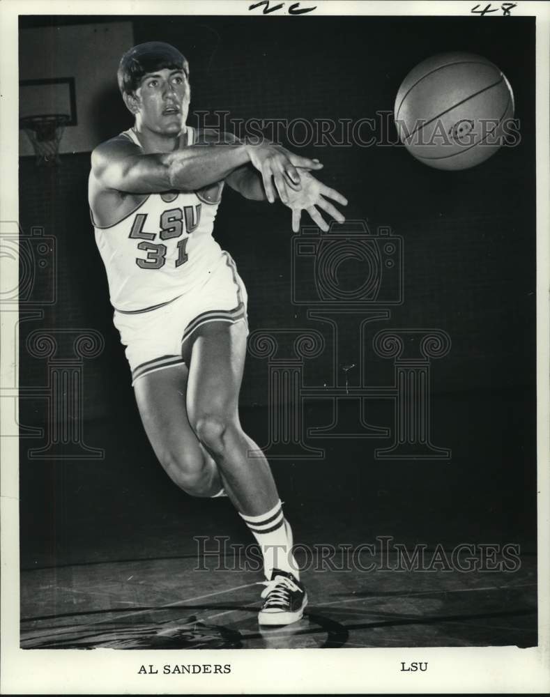 1971 Press Photo Al Sanders, #31, Louisiana State University Basketball Team- Historic Images