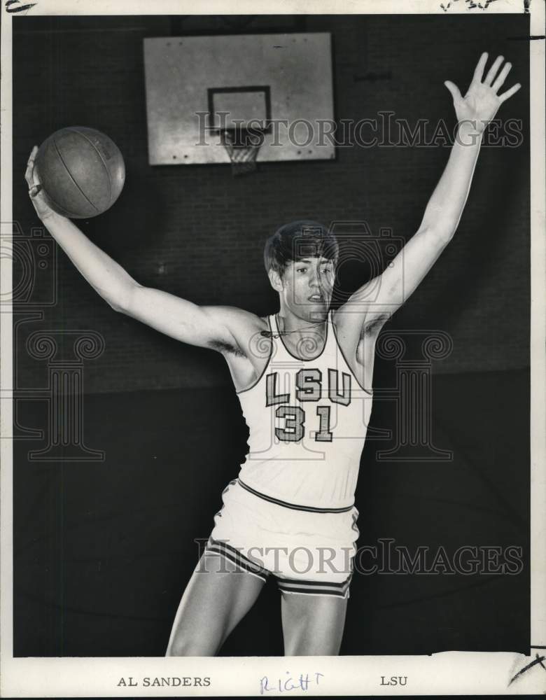 1970 Press Photo Al Sanders, #31, Louisiana State University Basketball Team- Historic Images