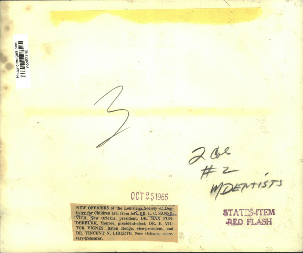 1965 Press Photo New Officers of the Louisiana Society of Dentistry for Children