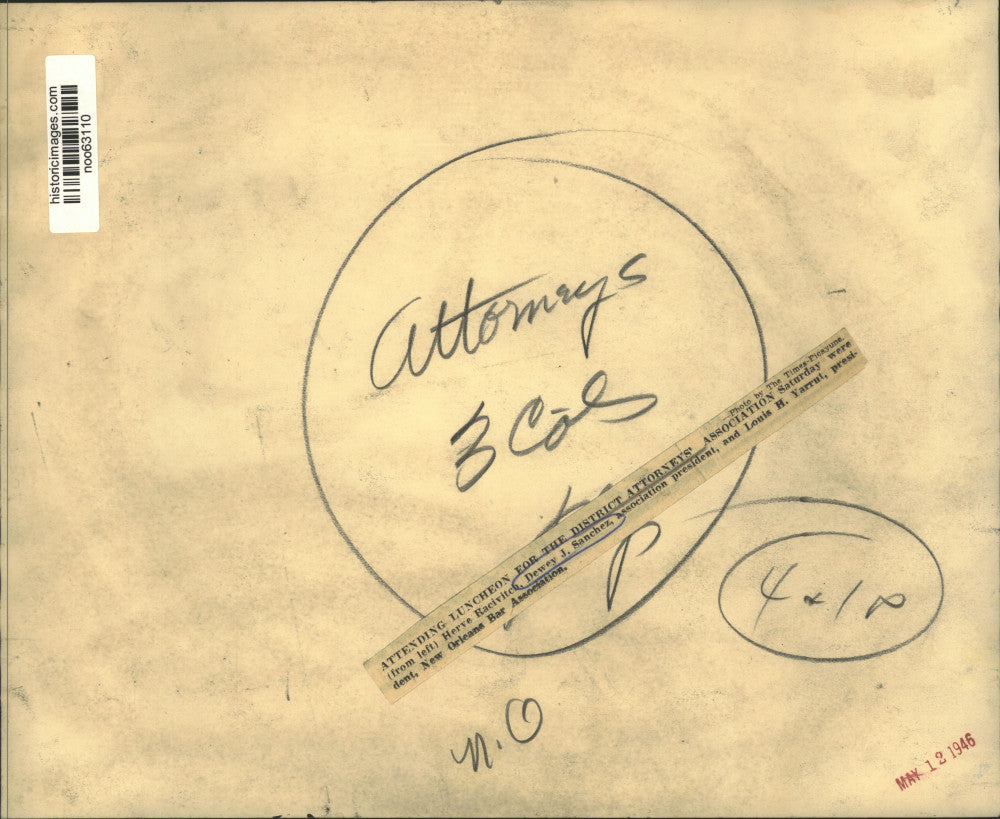 1946 Press Photo District Attorney's Association - Herve Racivitch and Members