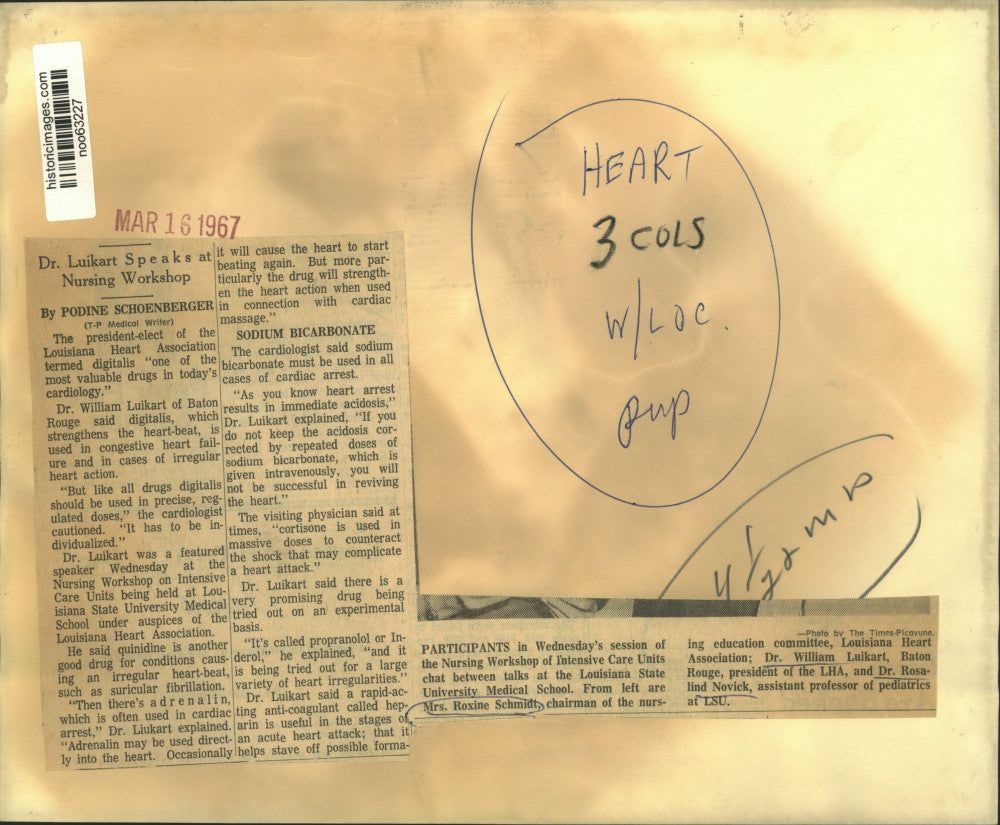 1967 Press Photo Roxine Schmidt and participants of ICU nursing workshop at LSU