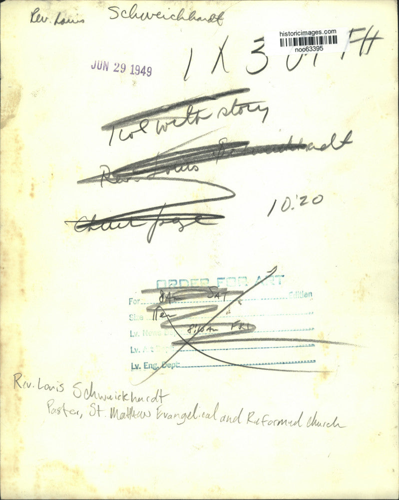 1949 Press Photo Reverend Louis Schweickhardt, Pastor in New Orleans - noo63395