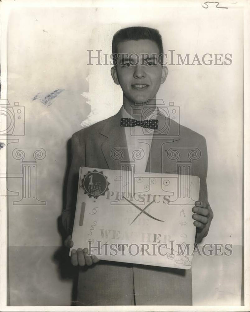 Load image into Gallery viewer, 1956 Press Photo John Pecoul, Winner at Fortier High School Science Fair
