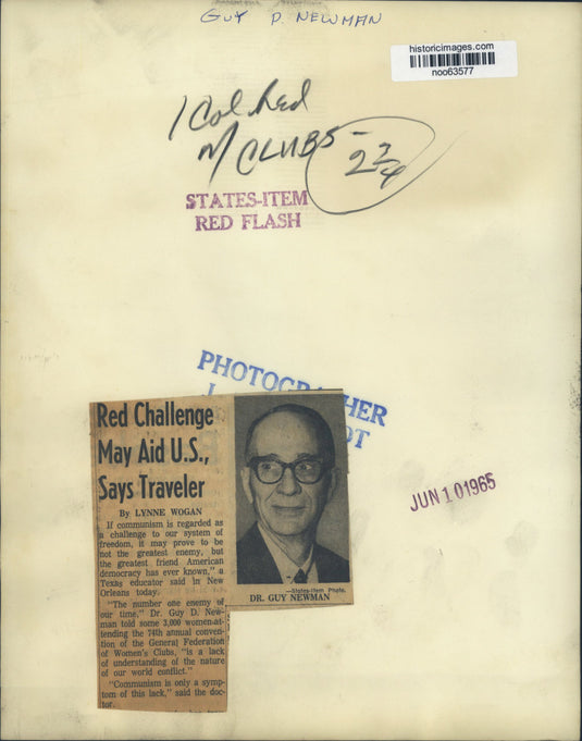 1965 Press Photo Guy Newman gives speech at Federation of Women's Clubs event