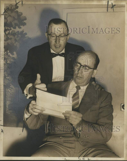 1955 Press Photo Louisiana Electric Cooperative speakers Roy Zook and Robbins