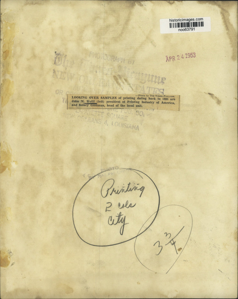 1963 Press Photo Executives Of Printing Industry Of America Review 1885 Samples