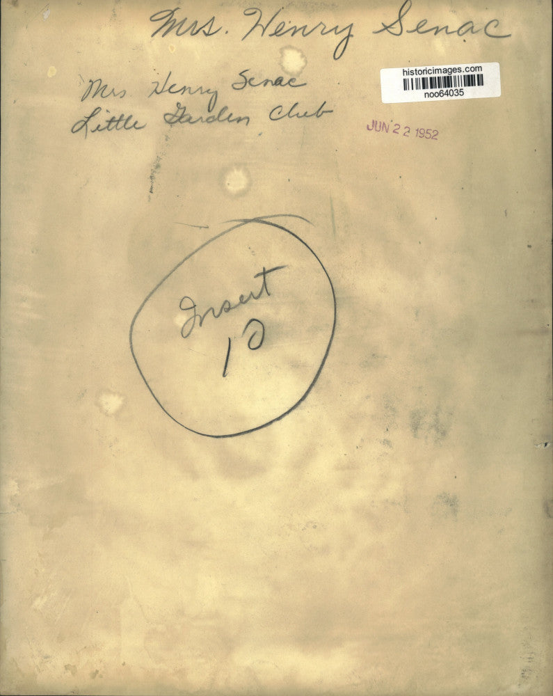 1952 Press Photo Mrs. Henry Senac of Little Garden Club - noo64035