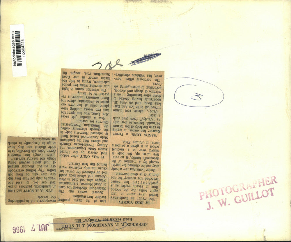 1966 Press Photo New Orleans Police Officers P. F. Sanderson and J. H. Suitt