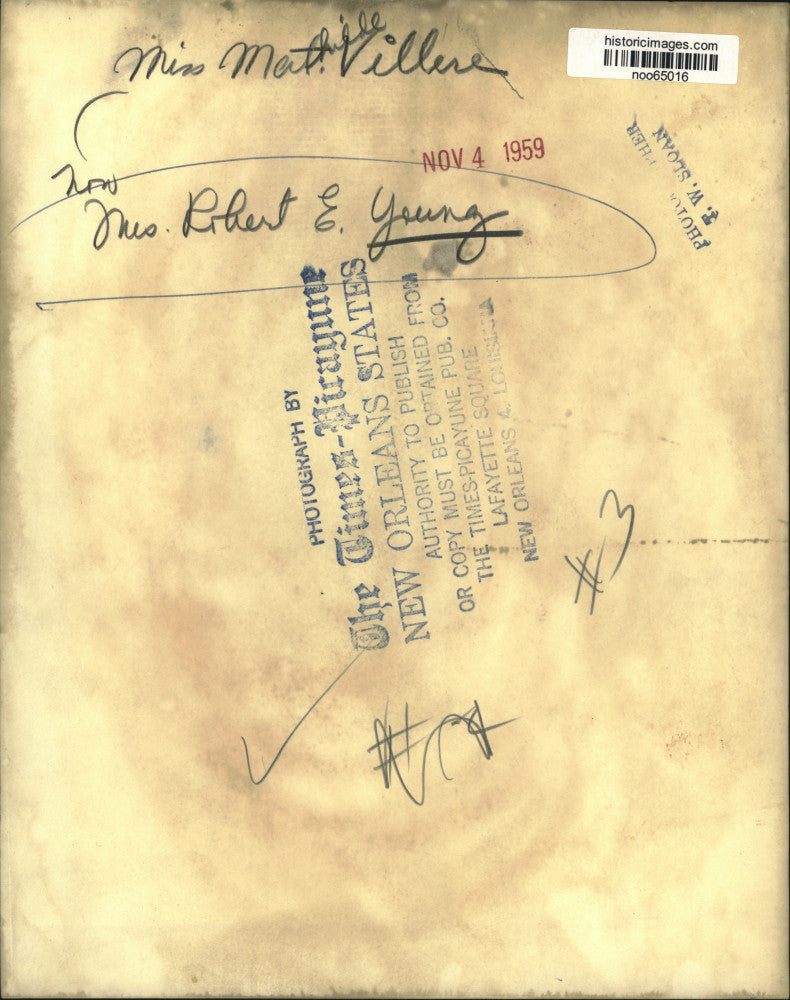 1959 Press Photo Miss Mathilde Villere now Mrs. Robert E. Young - noo65016