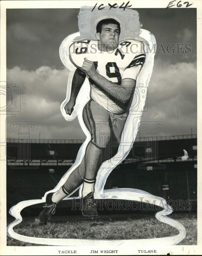 1965 Press Photo Tulane University football tackle Jim Wright. - noo65116- Historic Images