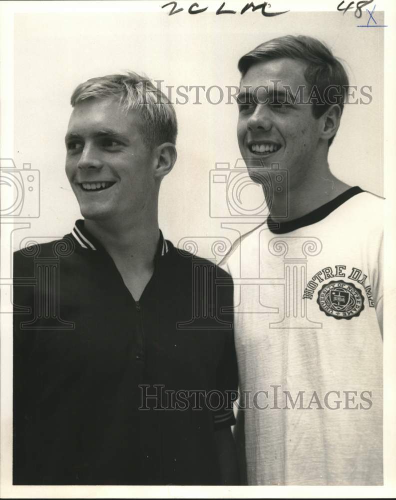 1968 Press Photo John Wilson, Jerry McNeill, High School Swimmers in Louisiana- Historic Images