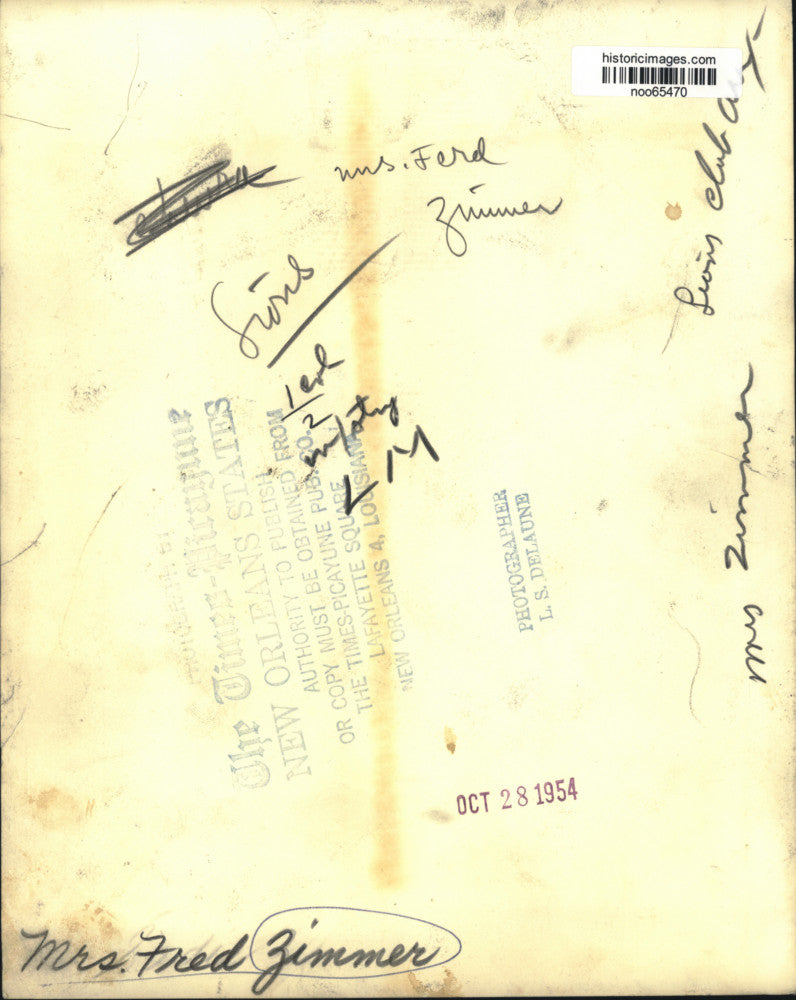 1954 Press Photo Mrs. Fred Zimmer of the LionÃƒÂ¢Ã¢EšÂ¬s Club Auxiliary - noo65470