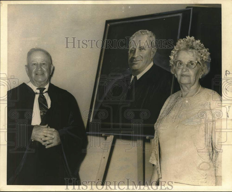 Load image into Gallery viewer, 1969 Press Photo Judge Louis Yarrut and wife at retirement ceremony. - noo65871
