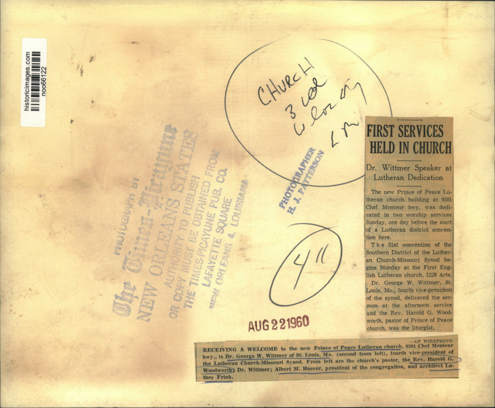 1960 Press Photo Attendees of First Services of Prince of Peace Lutheran Church