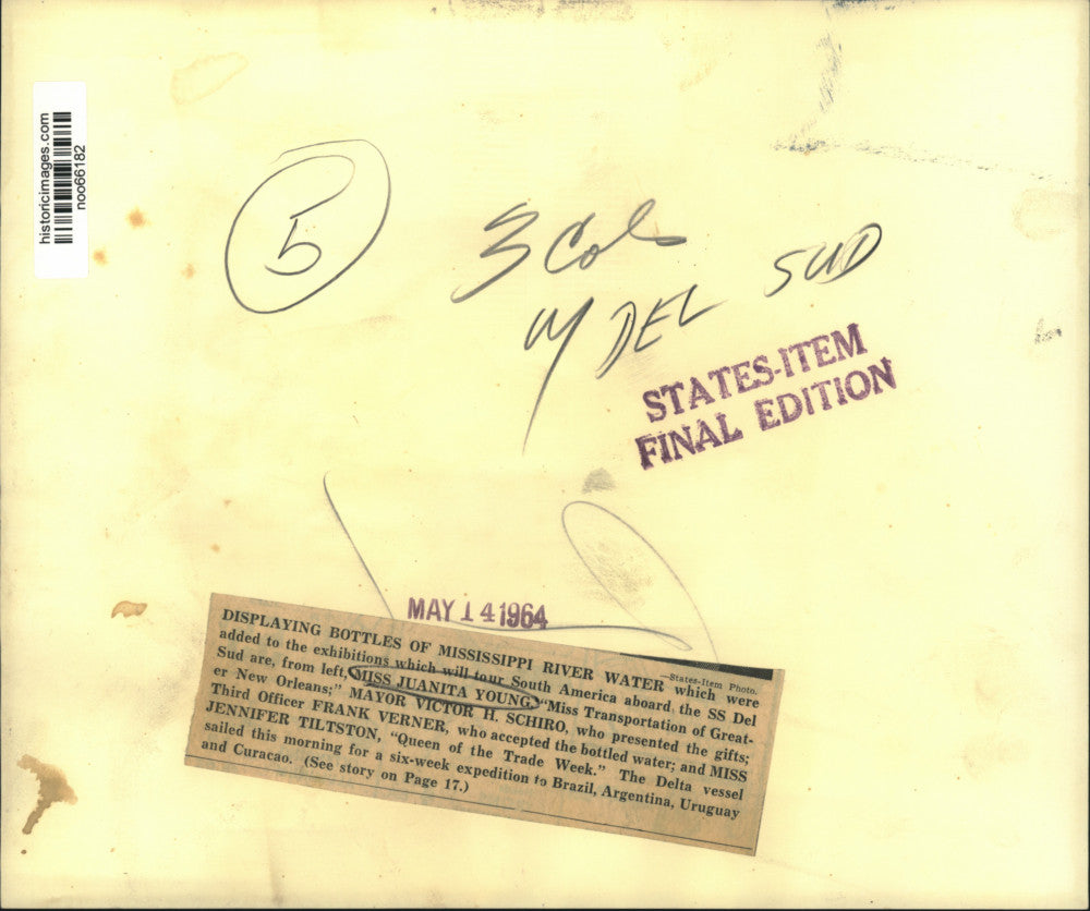 1964 Press Photo Mayor Victor H. Schiro with Guests at SS Del Sud Expedition