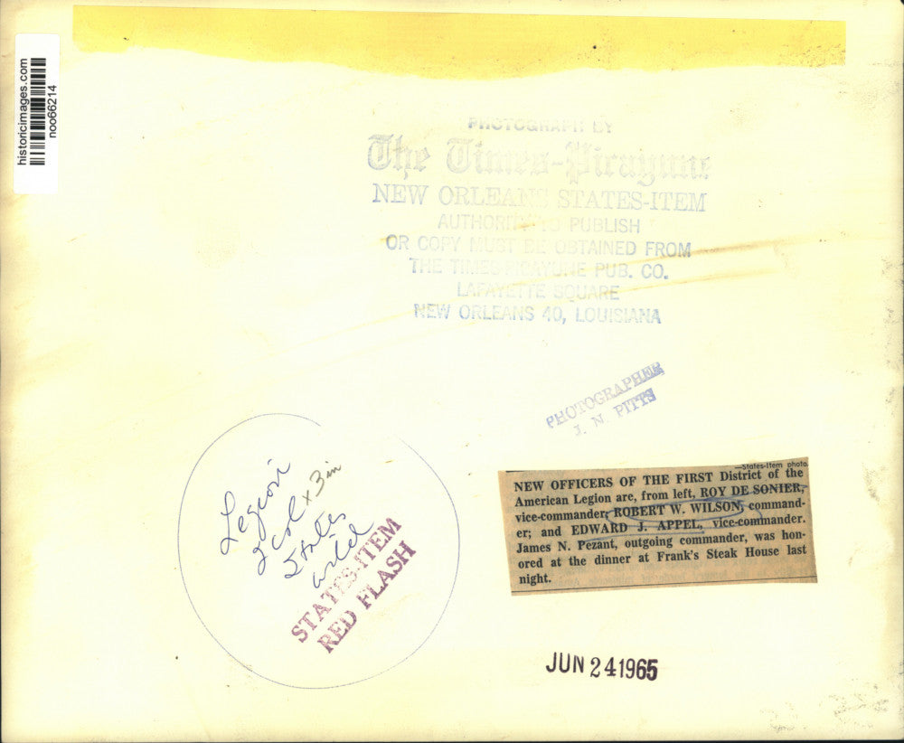 1965 Press Photo Officers of the First District of American Legion - noo66214