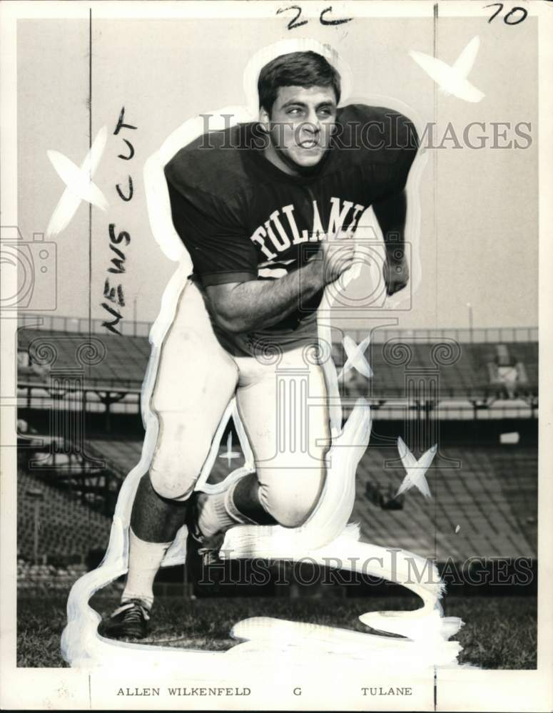 1969 Press Photo Allen Wilkenfeld, Guard, Tulane Football Player - noo66576- Historic Images