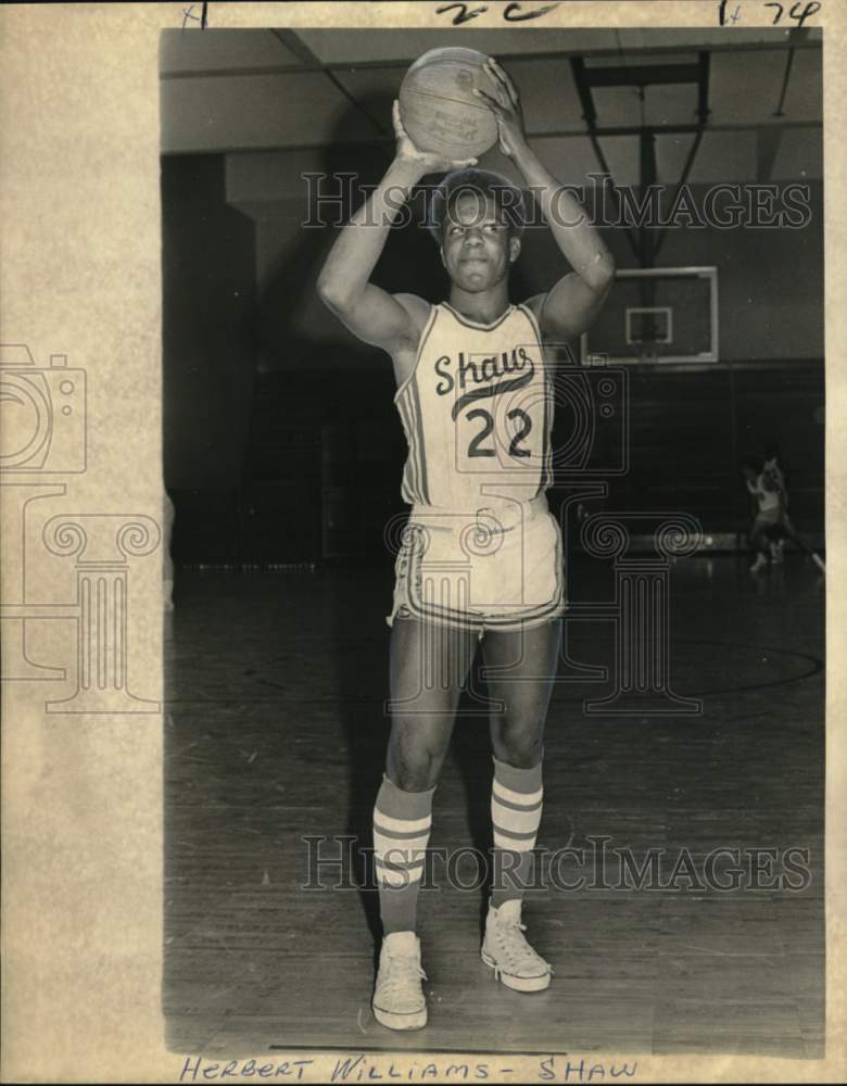 1973 Press Photo Shaw&#39;s basketball player (22) Herbert Williams. - noo66739- Historic Images