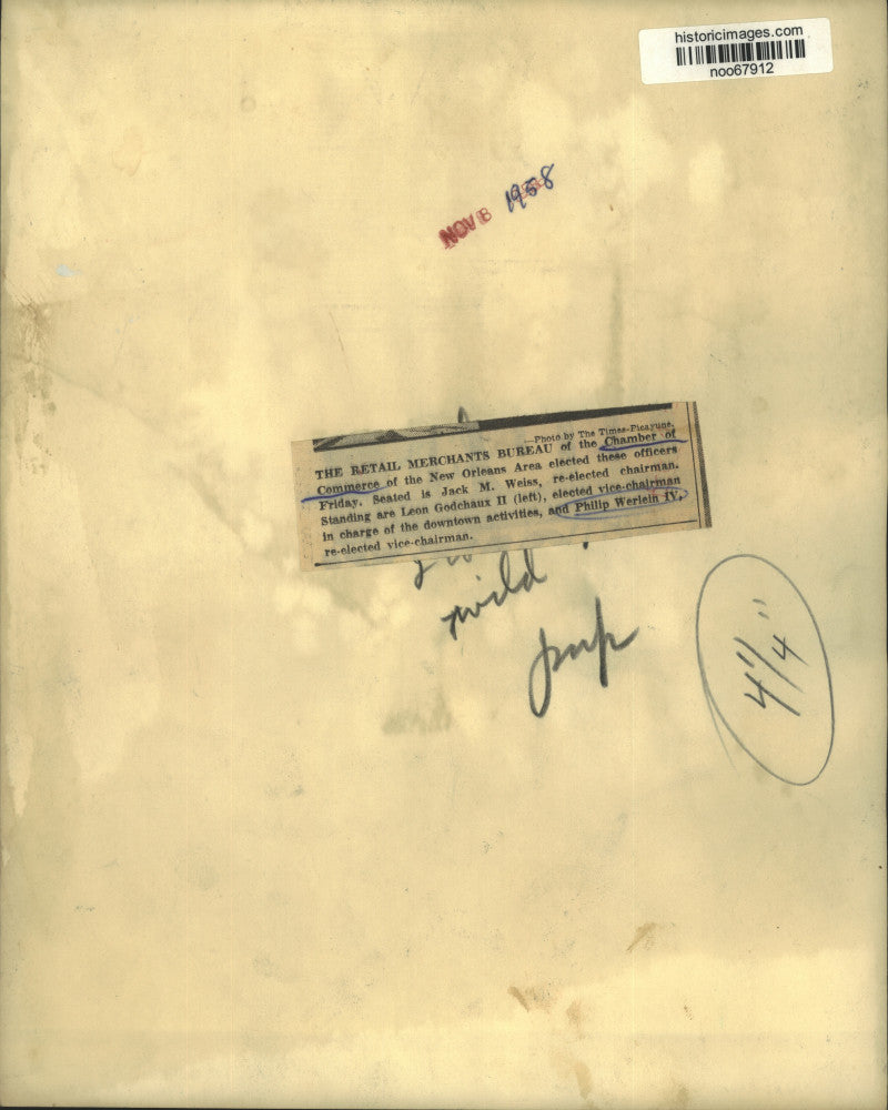 1958 Press Photo The Retail Merchants Bureau of the Chamber of Commerce Officers