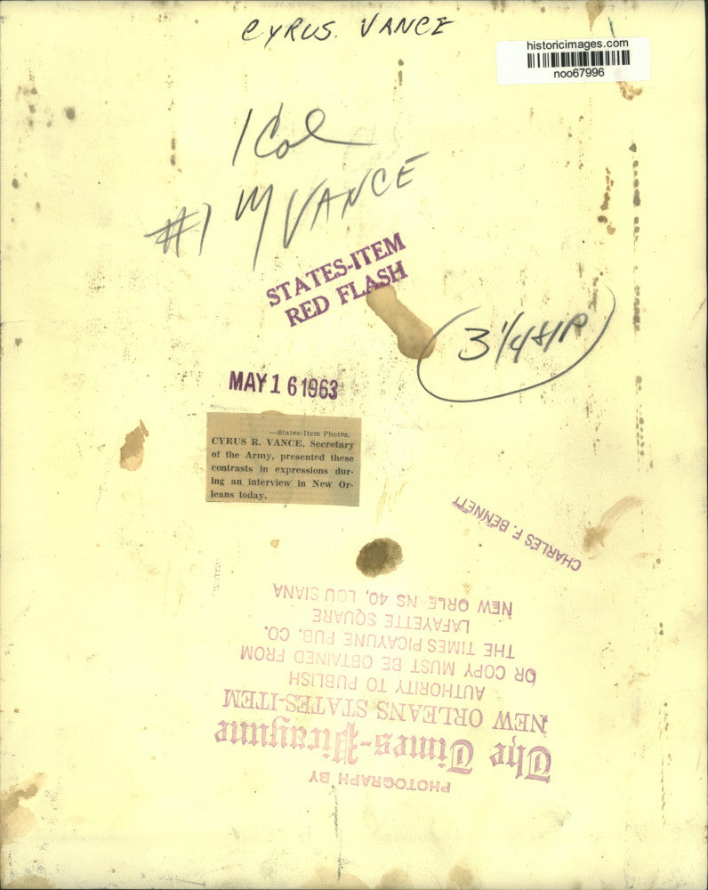 1963 Press Photo Secretary of Army Cyrus Vance interviewed in New Orleans