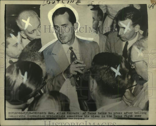 1952 Press Photo Governor Allan Shivers at Chicago press conference. - noo68818