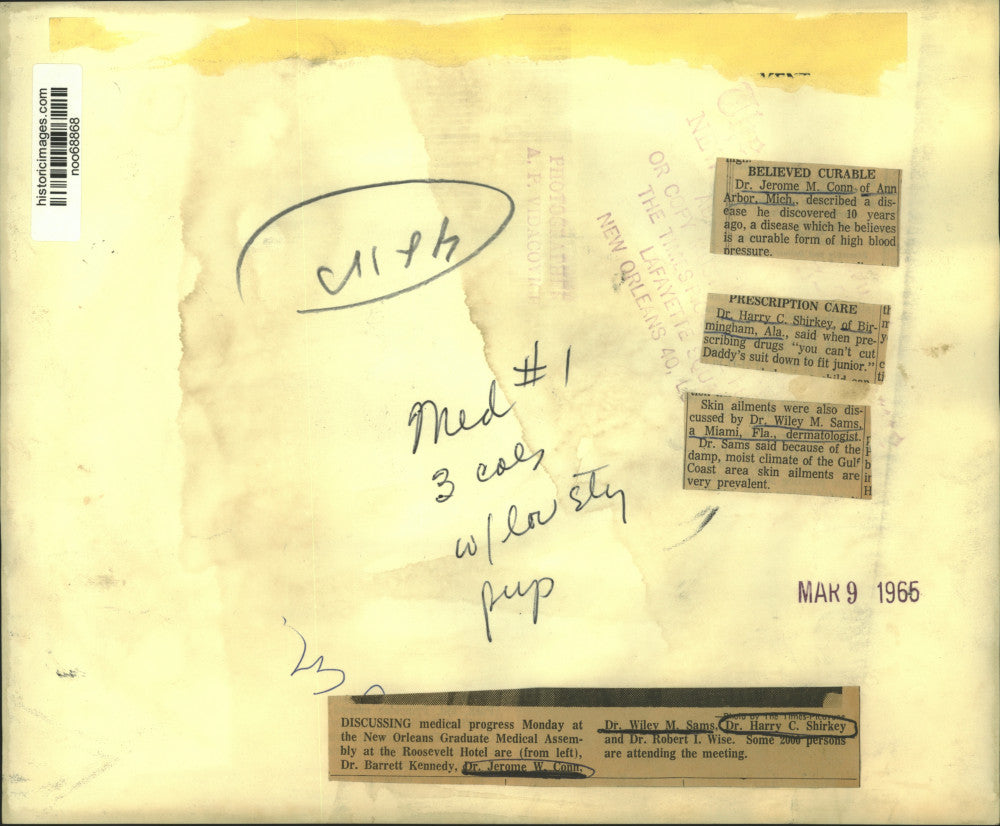 1965 Press Photo Doctors attend New Orleans Graduate Medical Assembly, Roosevelt