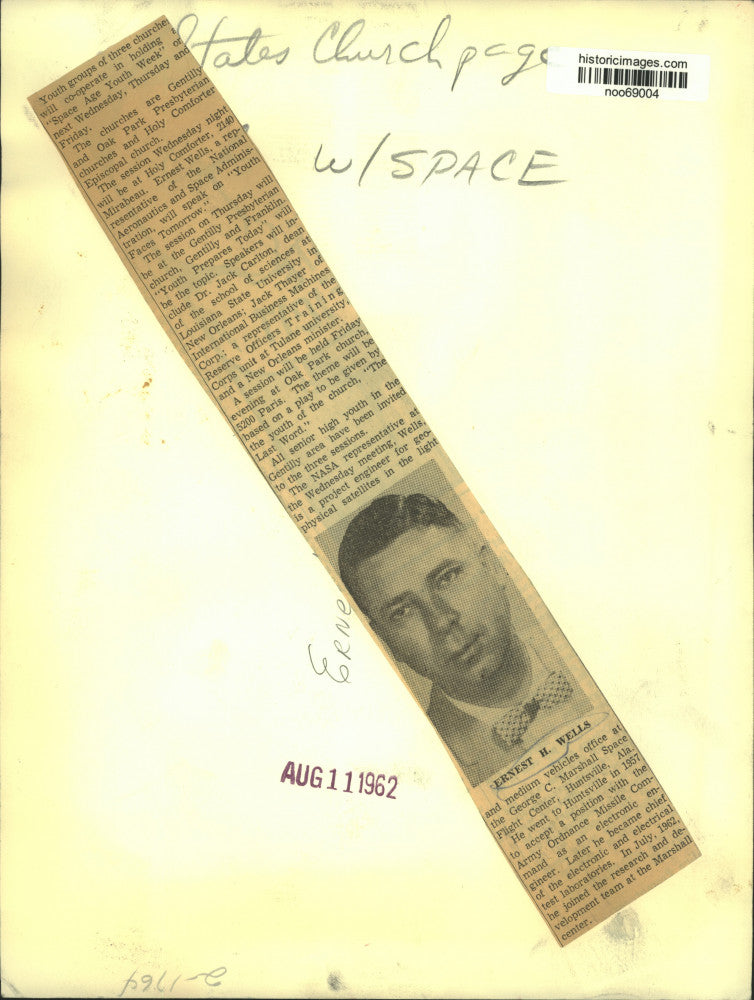 1962 Press Photo Ernest Wells of NASA to speak at Holy Comforter Church.