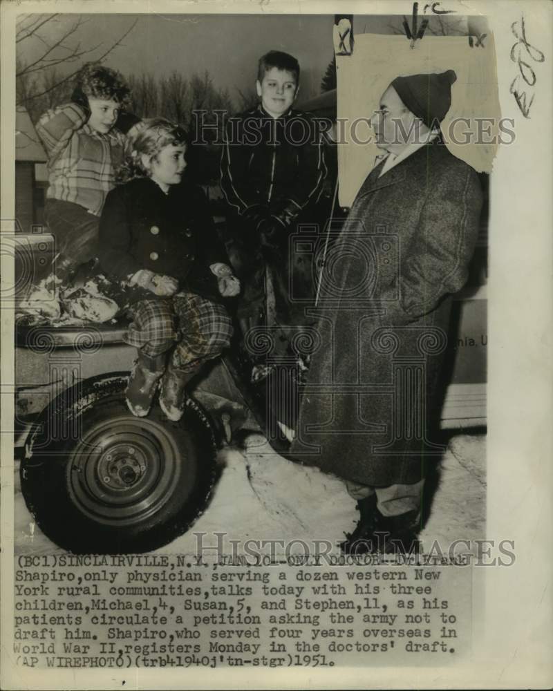 1951 Press Photo Dr. Frank Shapiro, physician serving New York rural communities