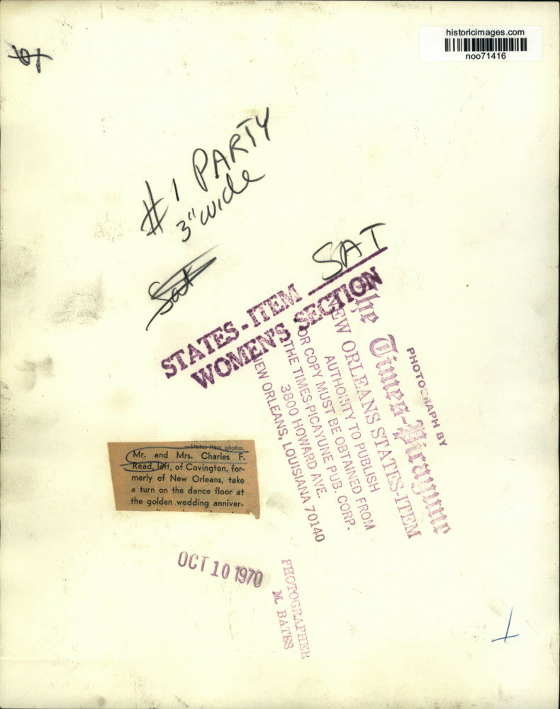 1970 Press Photo Mr & Mrs. Charles Read dancing at 50th wedding anniversary