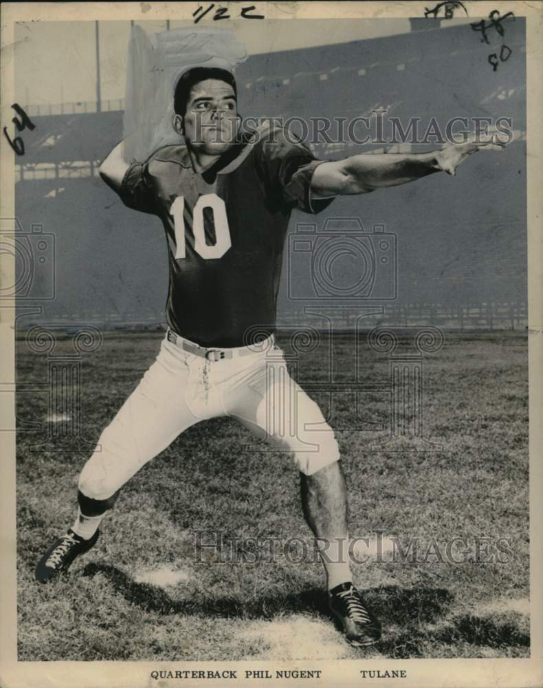 1967 Press Photo Tulane Quarterback Football Player Phil Nugent - noo71519- Historic Images