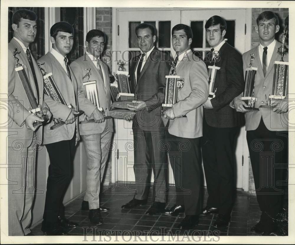 1968 Press Photo New Orleans Footballers at Northwestern State College awarded- Historic Images