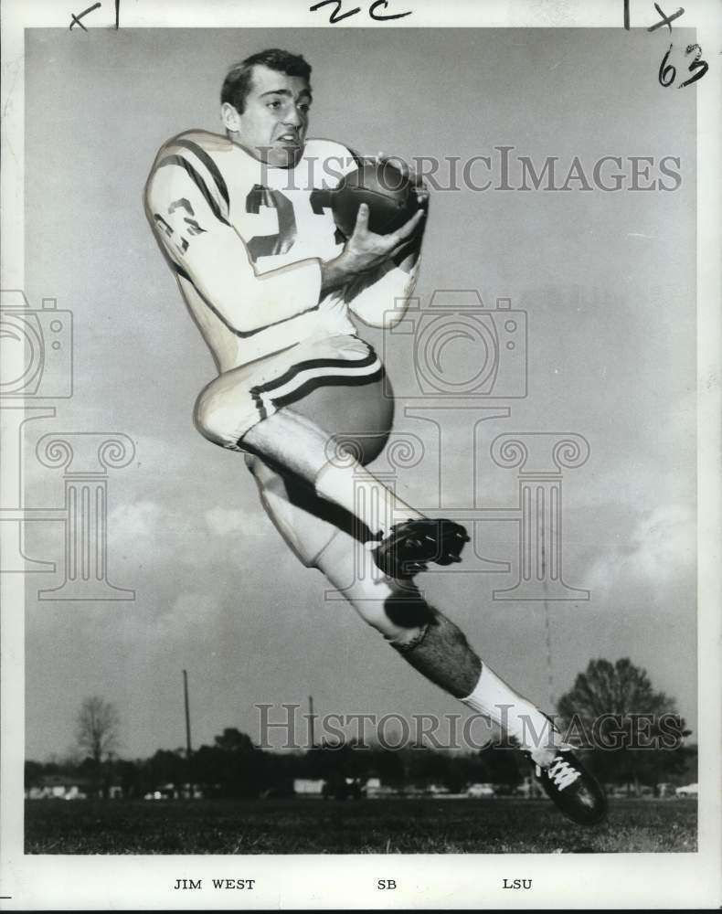 1969 Press Photo Louisiana State University Football Player Jim West - noo72855- Historic Images