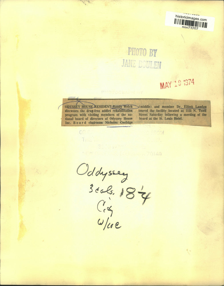 1974 Press Photo Randy Welch meets with Odyssey House board members - noo73207