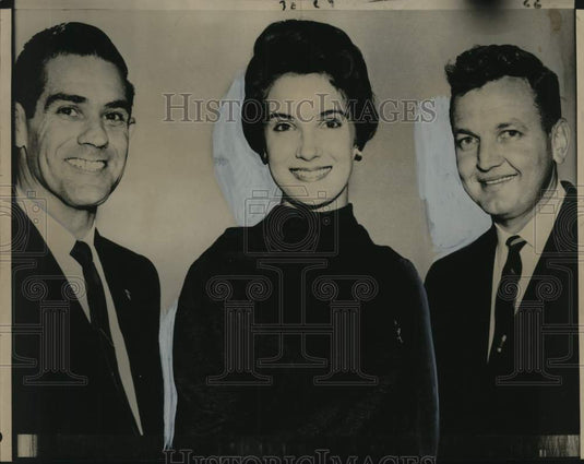 1959 Press Photo Paul Blackeney, Miss America Lynda Lee Mead & Ed Van Zant- Historic Images