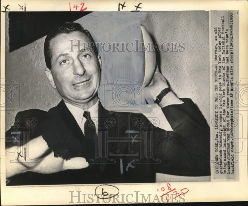 1960 Press Photo Al Sherman in New York after New York Giants election- Historic Images