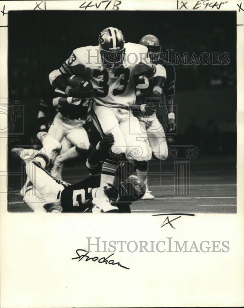 1976 Press Photo New Orleans Saints football player Mike Strachan (33)- Historic Images