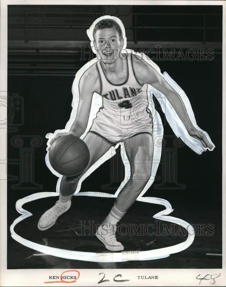 1965 Press Photo Basketball player Ken Hicks of Tulane - noo80438- Historic Images