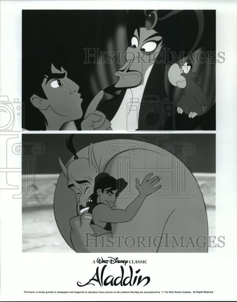 1993 Press Photo Scenes from Walt Disney&#39;s animate movie, Aladdin. - nop00069- Historic Images