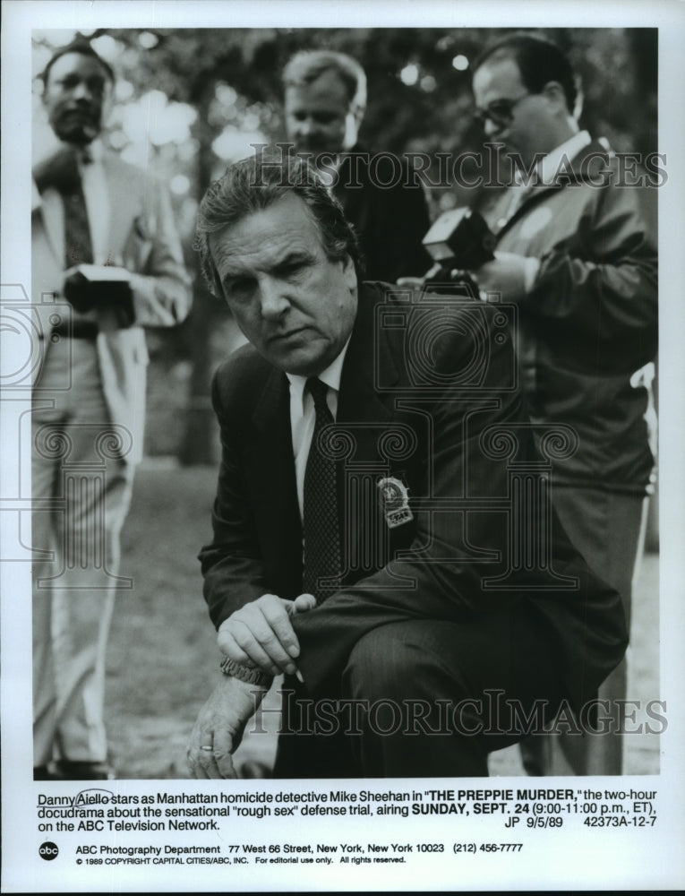 1989 Press Photo Danny Aiello stars in The Preppie Murder. - nop00215- Historic Images