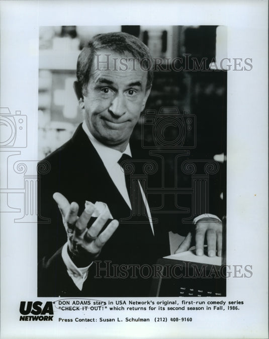 1986 Press Photo Don Adams stars in Check It Out, on USA Network. - nop00281