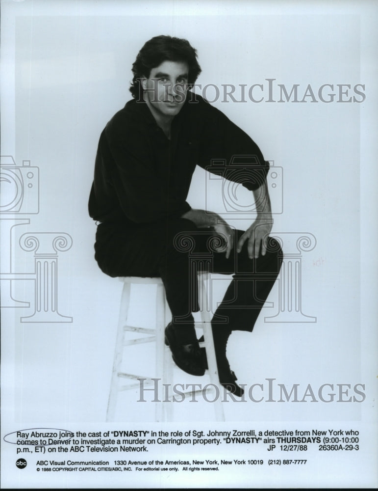 1988 Press Photo Ray Abruzzo stars on Dynasty, on ABC. - nop00307- Historic Images