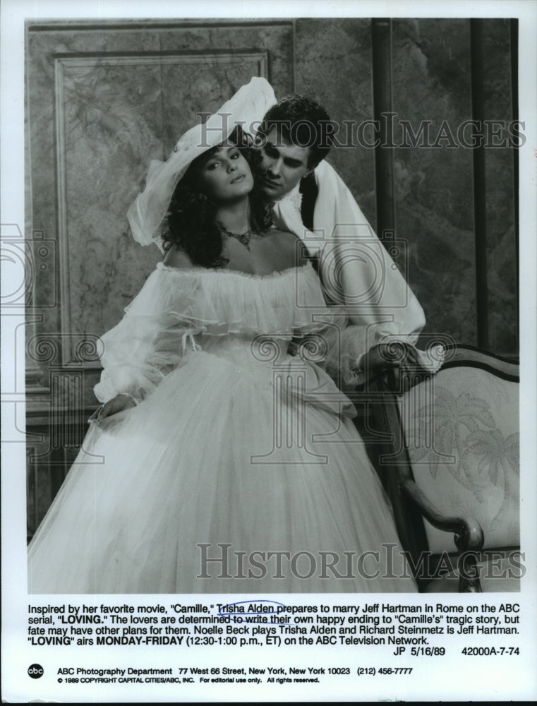 1989 Press Photo Noelle Beck and Richard Steinmetz star in Loving, on ABC.- Historic Images